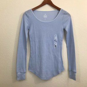 NWT Women Junior SO Long Sleeve The Perfect Waffle Knit Shirt Glitter Sparkle